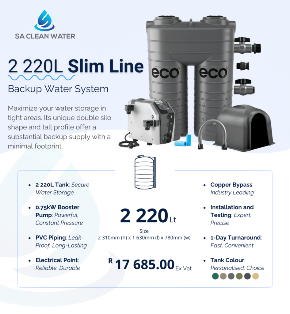 2220L Slim Line Backup Water System